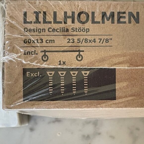 IKEA Lillholmen Etched Floral Glass Wall Shelf Discontinued - Picture 5 of 13